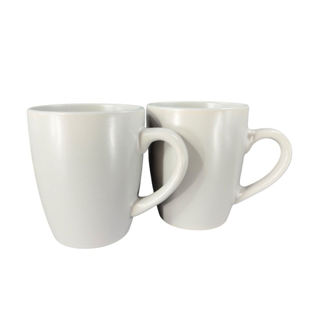 Balvery BIA Aura Solid Stone Gray Ceramic 12 ounce Coffee Mug Cup Set2 Porcelain